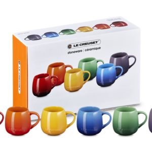 Stoneware Rainbow Set of 6 Coupe Mugs