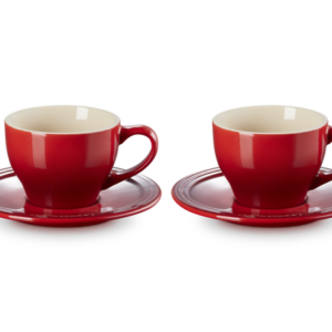 Le Creuset Stoneware Set of 2 Cups and Saucers