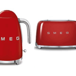 Smeg Retro 1.7 L Kettle + Retro 2 Slice Toaster - Red