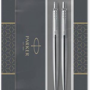 Parker Jotter Ballpoint Pen & Pencil Set - Stainless Steel Chrome Trim