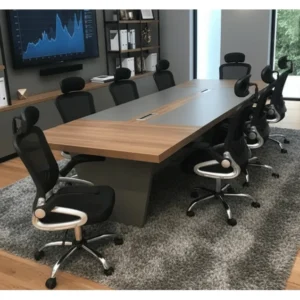 GOF Furniture Conference Table (Finish Colour - Walnut, Chairs Included, DIY)