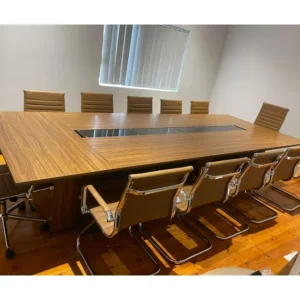 GOF Furniture Complete Boardroom Set Conference Table (Finish Colour - Ebony, Brown, Chair Included, DIY