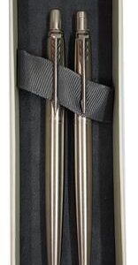 Parker Jotter Ballpoint Pen & Pencil Set - Stainless Steel - Chrome Trim