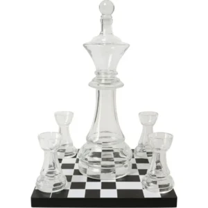Wobuciko Chess Piece Whiskey Decanter Set Decanter (Glass, 750 ml)
