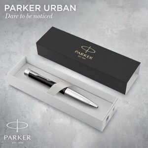 PARKER Urban Twist Matt Black Chrome Trim Ball Pen - Gift Box