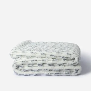 Nordic Ridge Faux Fur Throw 150x200cm White & Blue